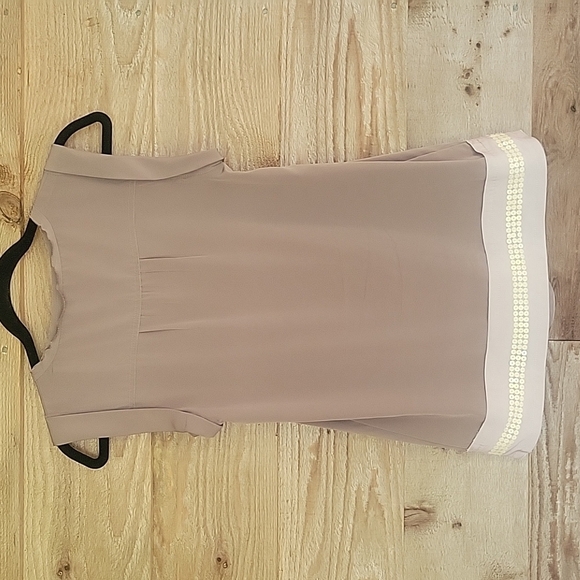 Loft Brown Sleeveless Top with Cream Sequin Trim Size XSmall - Picture 6 of 6